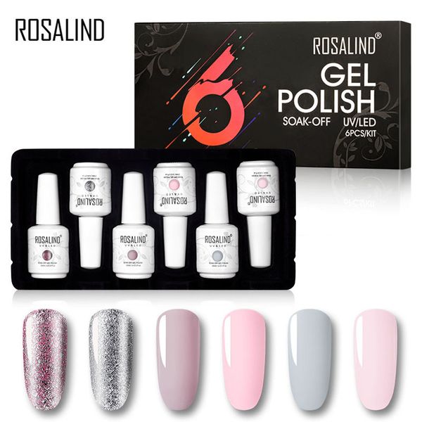 

rosalind 6pcs 15ml nail polish for nails art painting extension uv led gel nail polish base coat varnishes