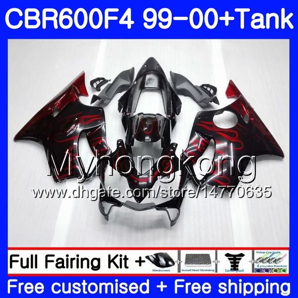 Gövde + Tank HONDA CBR600 F4 CBR 600 F4 FS Kırmızı alevler stok CBR600 F 4 287HM.12 CBR600F4 99 00 CBR600FS CBR 600F4 1999 2000 Kaplamalar