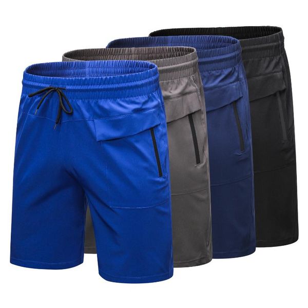 

мужчины gym шорты бег шорты дышащий quick dry фитнес zipper карманы обучение фитнес compression спорт бег короткие pant, Black;blue