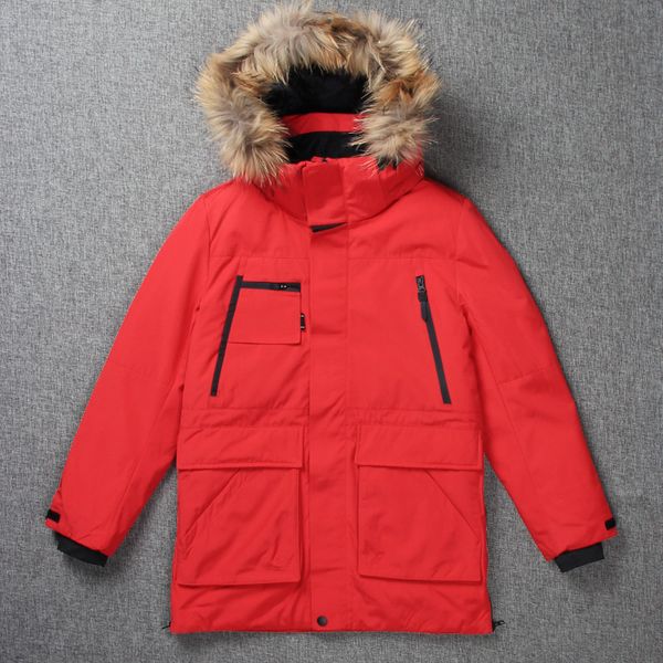 

2018 new men's winter down jacket fur collar coat detachable hat and fur collar male's clothing, Black