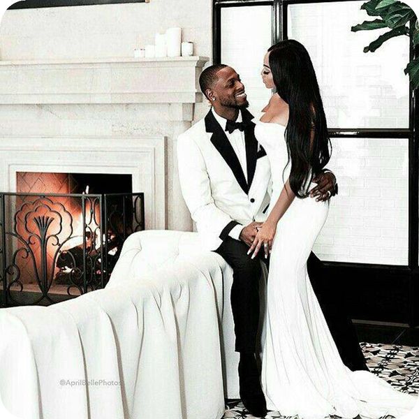 

white black men suits custom made wedding suits for man bridegroom groomsmen slim fit formal groom wear prom tuxedos blazer jacket+pants, Black;gray