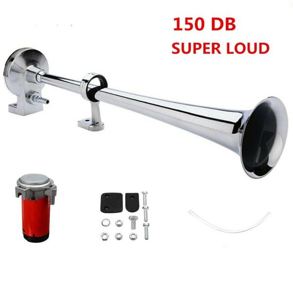 

car horn super loud 150db 12v single trumpet air horn compressor for car truck boat train hooter for auto sound signal