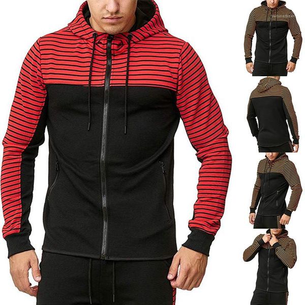 

designer jackets brand new casual striped printed panelled windbreaker coats mens outerwear sportswear autumn winter mens, Black;brown