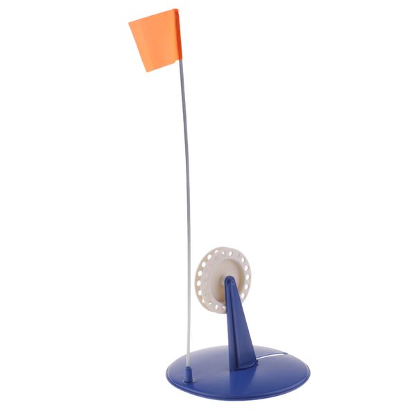 

abs ice fishing tip-up with hole cover and orange flag