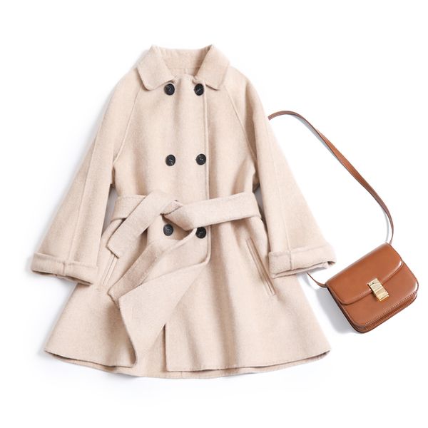 

new anti-season 100% wool coat cashmere overcoat for spring 2019, Black