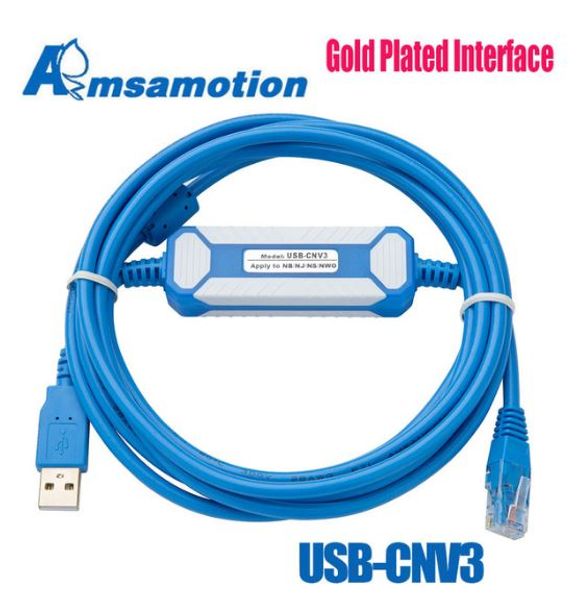 

amsamotion usb-cnv3 модернизированная версия кабеля с магнитным защитным кольцом пригоден программирования кабель fuji nb nj ns nw0 серии pl