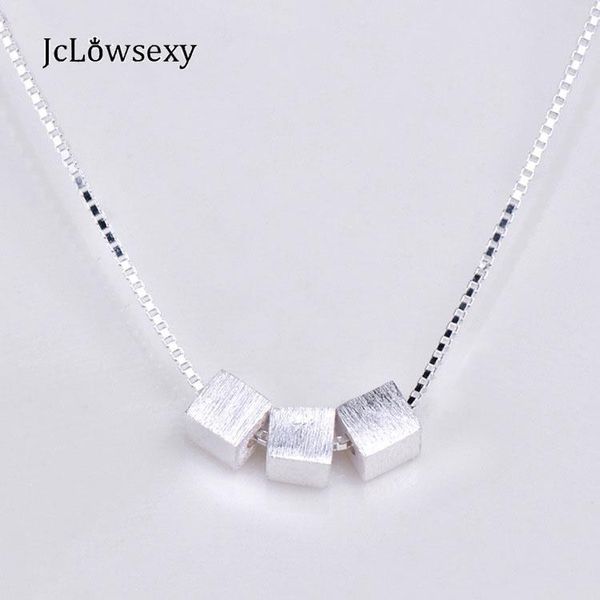 

jclowfashion 925 sterling silver jewelry necklaces for women simple scrub square sterling silver ladies jewelry