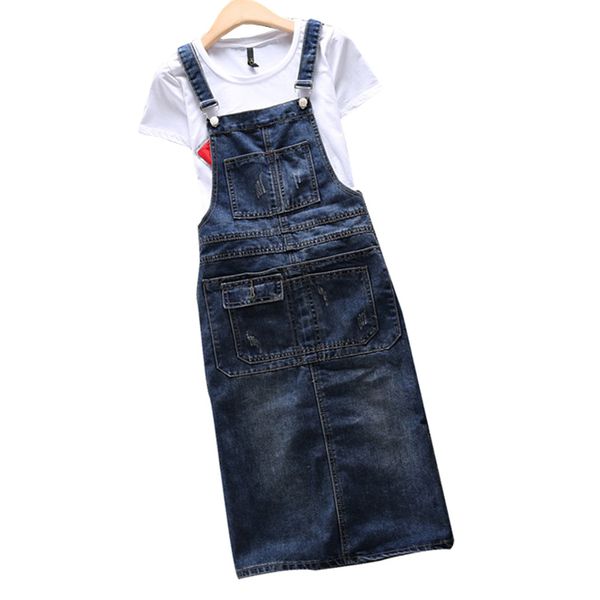 

casual dresses women long denim dress 2021 spring summer plus size 5xl loose strap jeans sundress cowboy female clothing, Black;gray