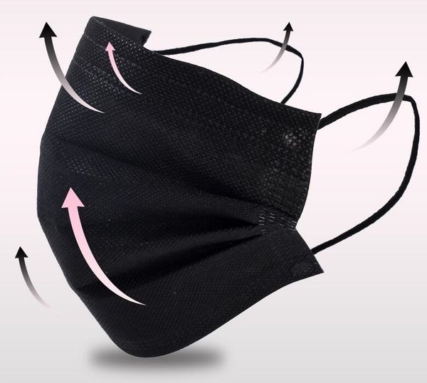 

dhl shipnon woven fabric black dustproof multilayer breathable haze mask black mask men women mask black maskmaschere in