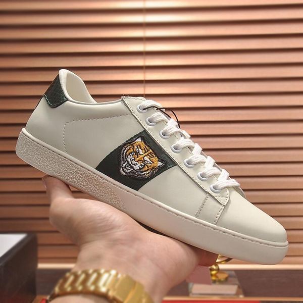 

with box from italy bee tiger snake love mens designer shoes fashion luxury womens shoes lace up casual shoes trainers sneakers, White;red