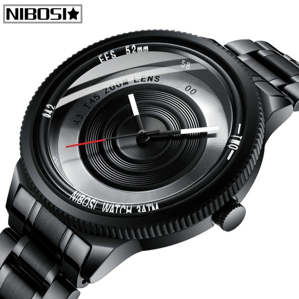 

nibosi luxury men watch cool deign women unique creative pgrapher style waterproof quartz sport wristwatch relogio masculino, Slivery;brown