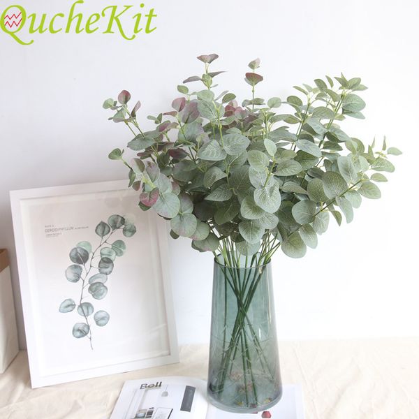 

3pcs money leaf artificial flowers bouquet 68cm artificial leaves branch retro green silk fake flower wedding home decor bouquet