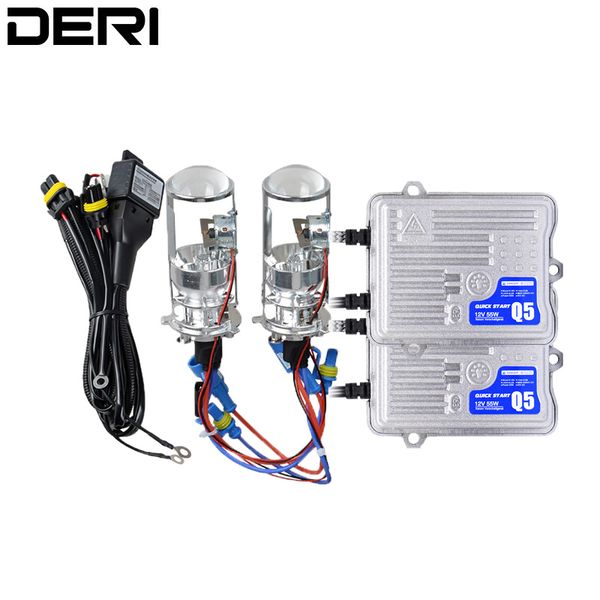 

h4 mini bi xenon projector 1.5 inch headlight lens 55w 4300k 6000k for headlamp retrofit diy car styling high low lights lhd rhd
