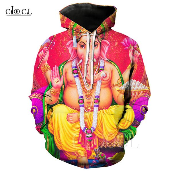 

ganesha 3d hoodies printed hindu elephant-headed god men/women hoody streetwear animal sweatshirts hoodie hip hop tracksuit, Black