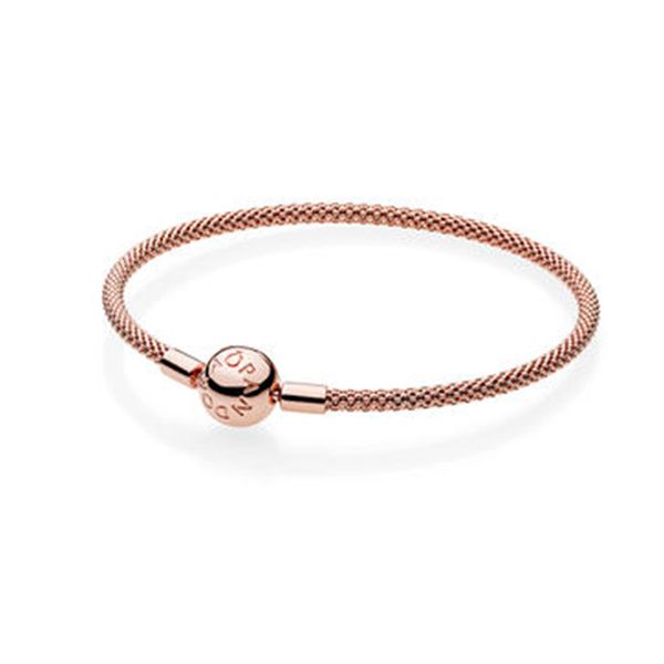 

new 100% 925 sterling silver 586543 moments sterling silver mesh bracelet fit diy charm women original fashion jewelry gift, Golden;silver