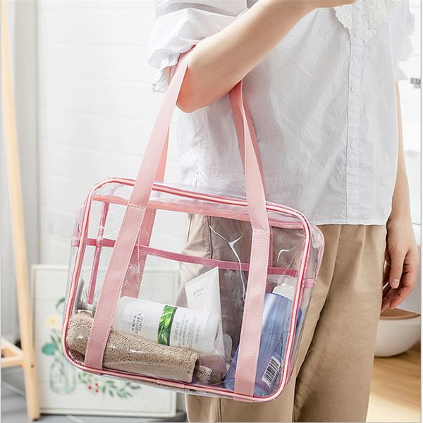 

large-capacity transparent wash bag pvc handbag storage cosmetic bag shower waterproof travel storage