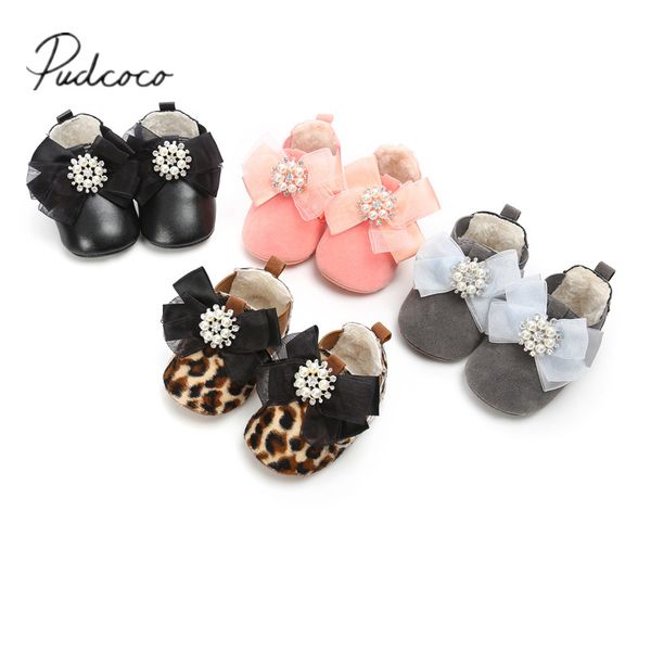 

pudcoco 2019 toddler baby shoes newborn kid girls soft soled princess crib cotton ribbon shoes prewalker 0-18m, Black