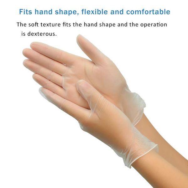 

100 pcs household gloves anti-allergic transparent disposable pvc gloves transparent durable gloves s/m/l/xl rreparation painting cleaning
