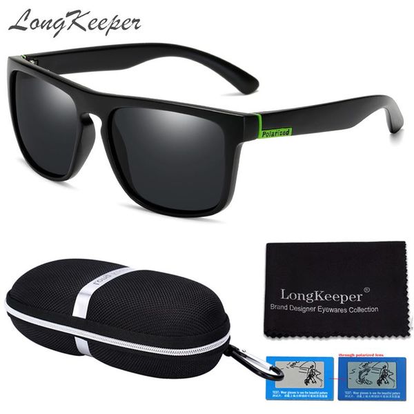 

fashion guy's sun glasses from longkeeper polarized sunglasses men classic design all-fit mirror sunglass with brand box, White;black