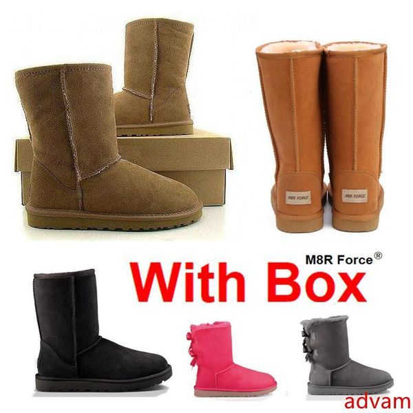 

new australia snow boots women snow winter leather girl classic fashion women classic maroon black gray wholesale ing