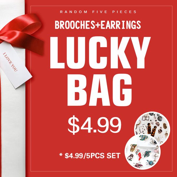 

aensoa lucky bag 5 pieces $4.99 multiple styles earrings for women send randomly fashion jewelry daily limited purchase, Silver