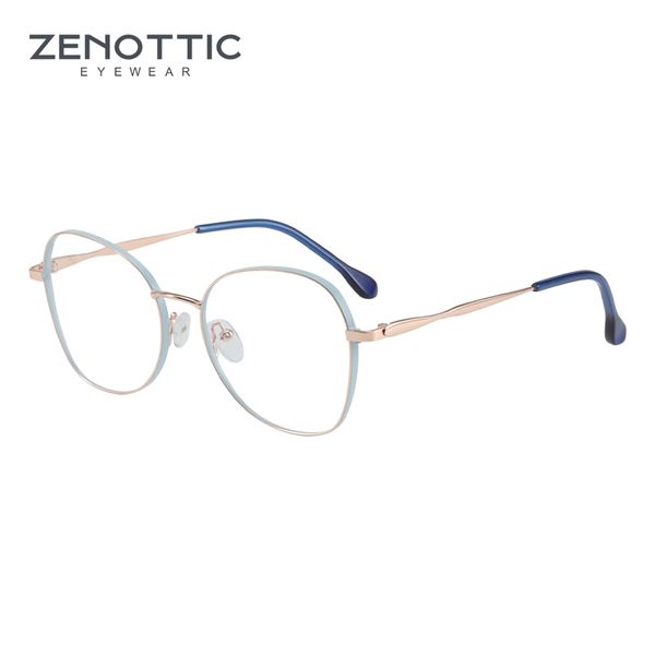 

zenottic metal acetate glasses frames for women clear lens round frame optical myopia prescription eyeglasses fashion spectacles, Black