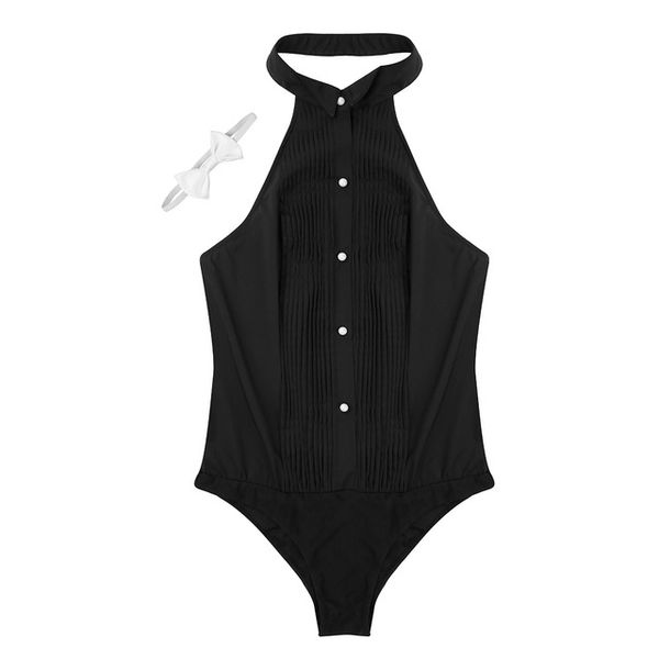 womens tuxedo shirt bodysuit