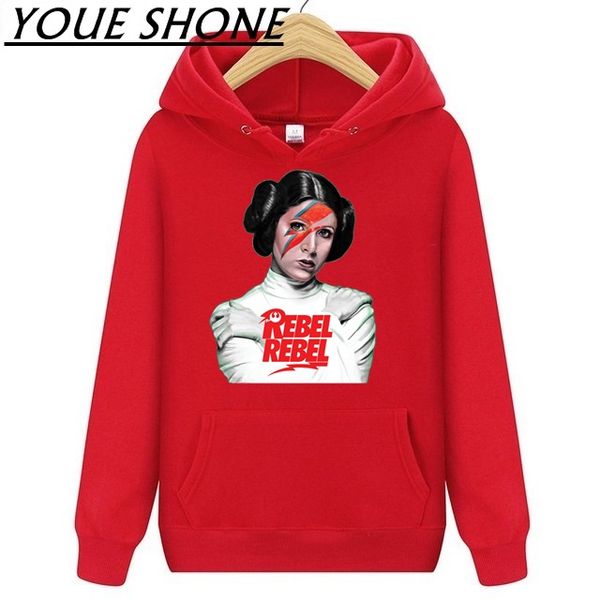 

star leia rebel men's hoodies sweatshirt yoda darth vader david bowie jedi man fleece hooded sportwear wars windproof basic coat clothe, Black