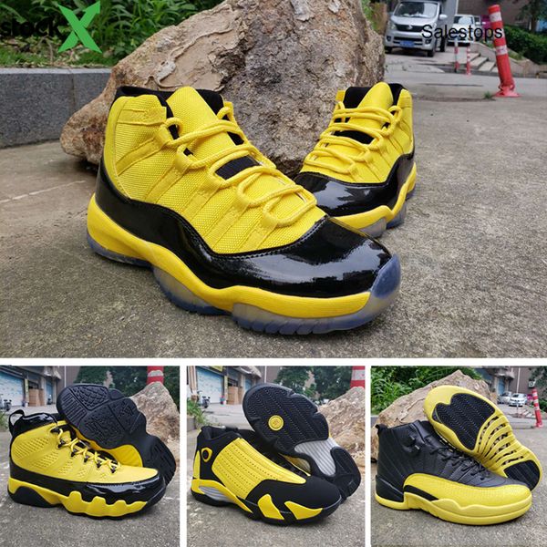 

2020 new arrival jumpman 9s yellow jordon basketball shoes male outdoor 11s bumblebee basket sneaker 12s 14s classic chassures