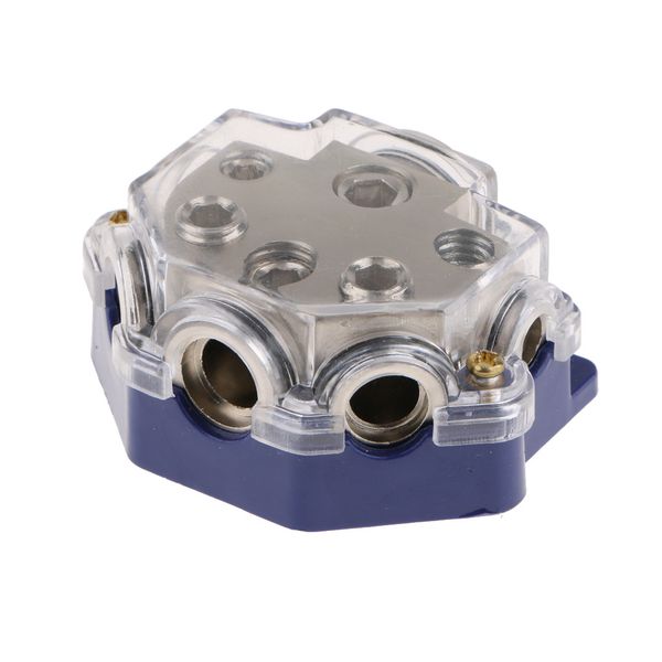 

car vehicle power/ground cable splitter distribution block 1 (12mm) in 5 ( 10mm x 1, 8.5mm x 2, 5mm x 2) out