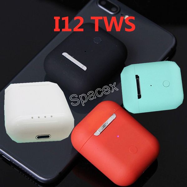 

Retail port invi ible wirele earphone bluetooth v5 0 i12 tw with color touch control head et charging box for iphone x xr android