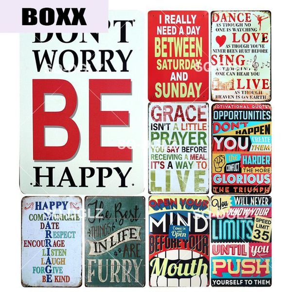 

не волнуйтесь будьте счастливы металлический знак мечта декор стены любовь / живая жестяная вывеска металлические знаки домашнего декора жив