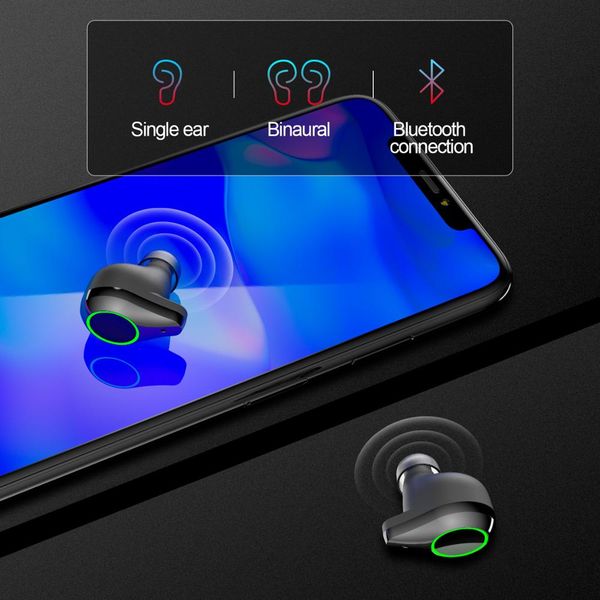 

5.0 спц 9д bluetooth наушники hifi стерео беспроводные наушники водонепроницаемый ipx7 7000mah питания банк с микрофоном сенсорный ключ