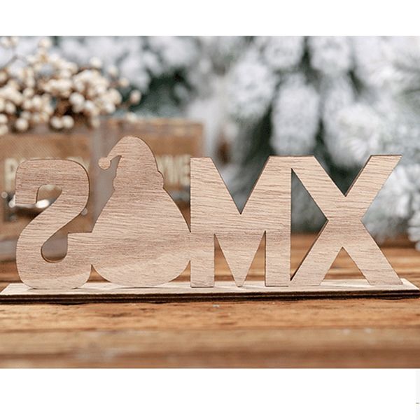 Christmas Decorations Wooden Letters Desktop Ornaments Simple
