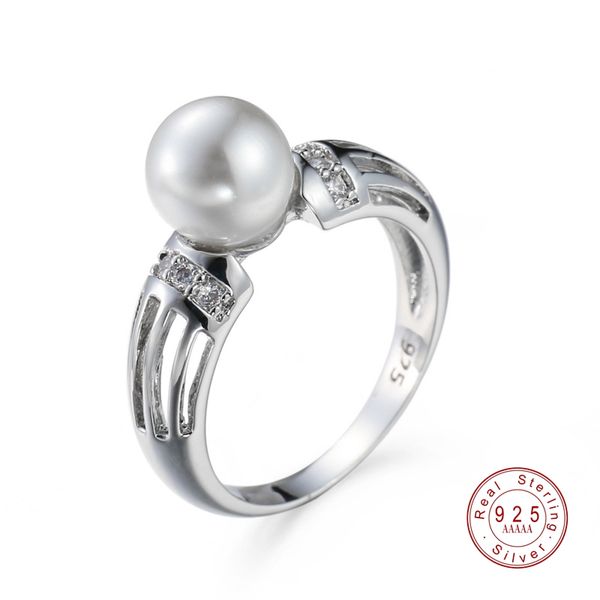

2019 luxury collection s925 sterling silver rings big cz & freshwater pearl rings for women wedding valentine's day jewelry gift, Slivery;golden