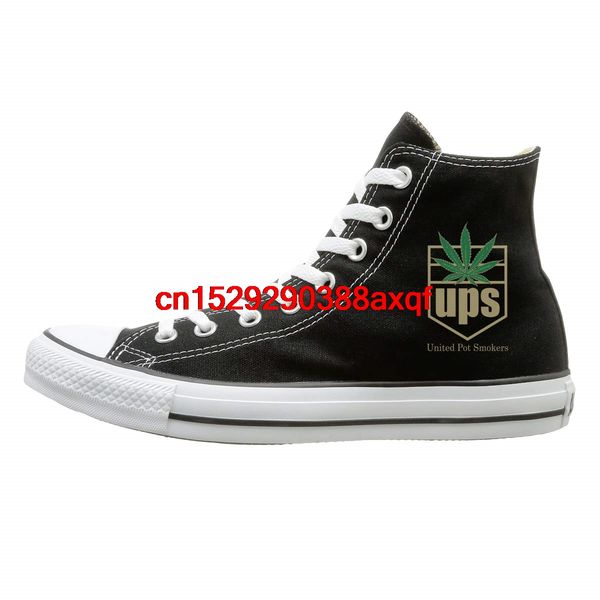 

canvas shoes united pot smokers classics high lace ups sneaker for men women, Black