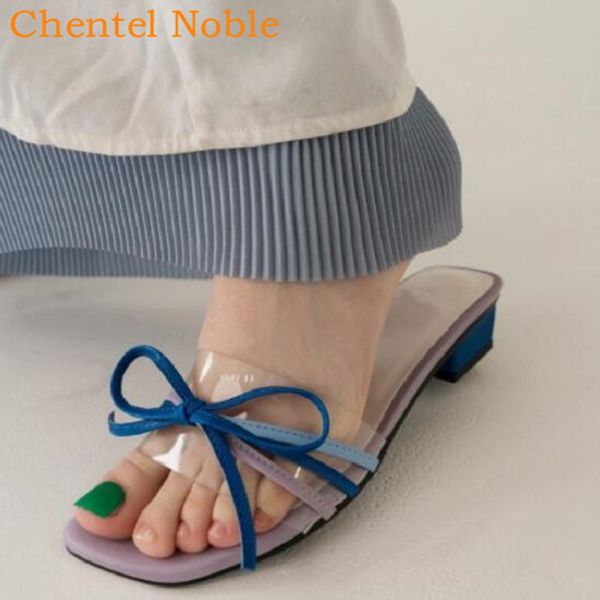 

bow-knot pvc slippers women mixed colors mules shoes slip on open toe ladies sandals slippers outside summer shoes woman beach, Black