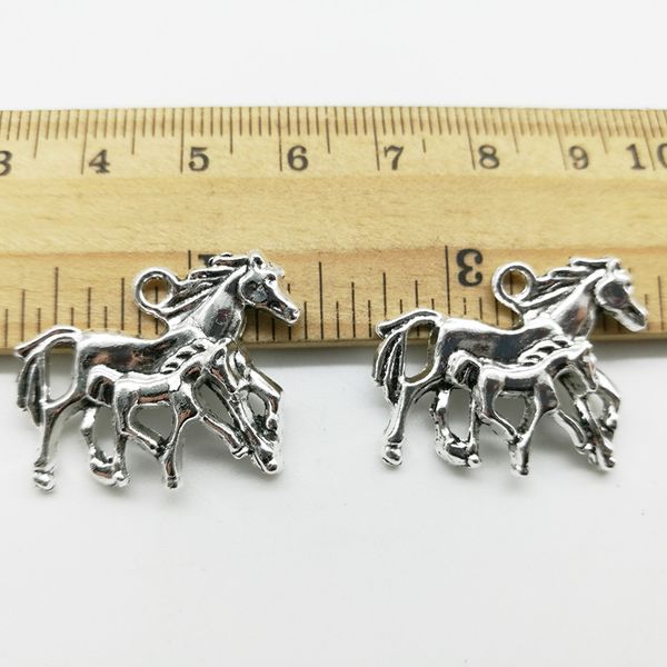 2019 neue 50 stücke pferd tiere Charms Anhänger Retro Schmuck Zubehör DIY tibet silber Anhänger Für Armband Ohrringe Schlüsselbund 22*29mm