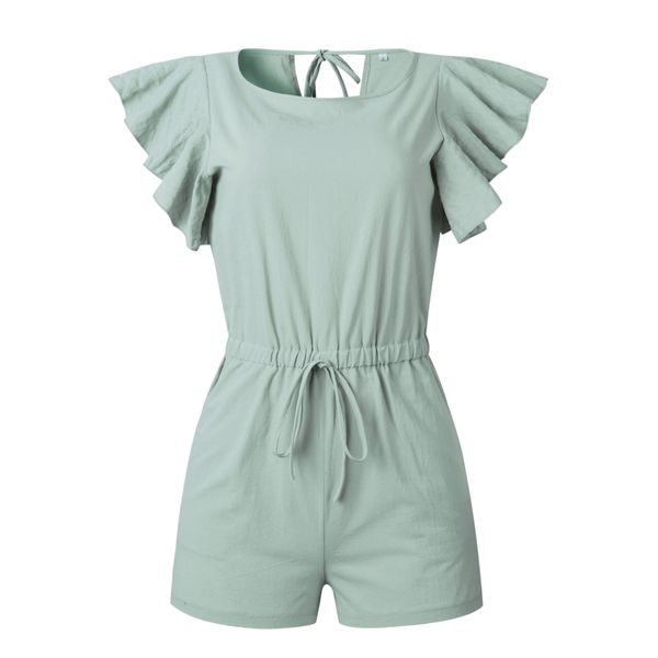 

Ruffle Sashes Fashion Hollow Out Ladies Jumpsuit New Designer Casual Breif Apparel Holidays Beach Women's Rompers