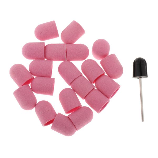 

20шт маникюр diy nail files шлифовальных крышки / группы шлифовального оправка bit