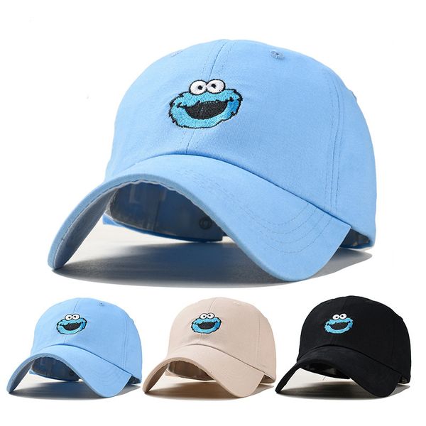 

baseball cap women cartoon sesame street hats for men trucker snapback hats vintage embroidery casquette bone black dad hat, Blue;gray
