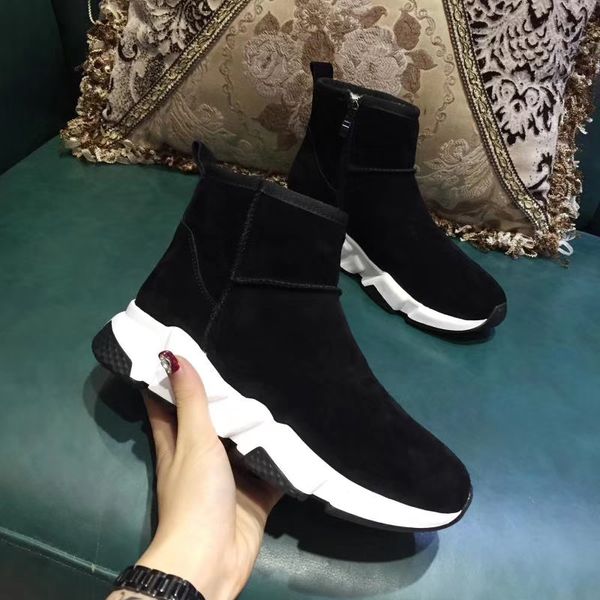 

platform designer luxury shoes vintage new men/women sports air shoes black plush casual shoes ing