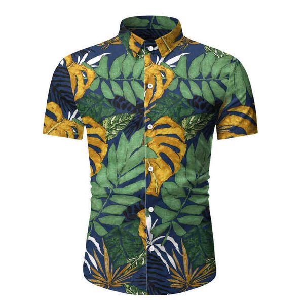 

new young men's spring/summer beach style lapel short sleeve shirt sand sports beach travel fashion printed short sleeve shirt, White;black