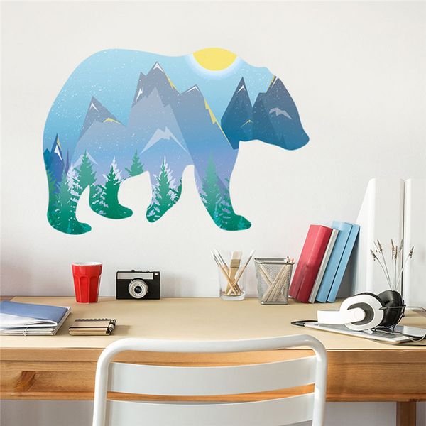 

personality diy removable bear multicolor room decoration wall stickers home decorative decal kids nursery baby room