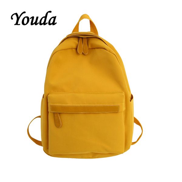 

youda solid color women backpack fashion men's travel bag school bags for teenagers classic lapbackpacks student's satchel