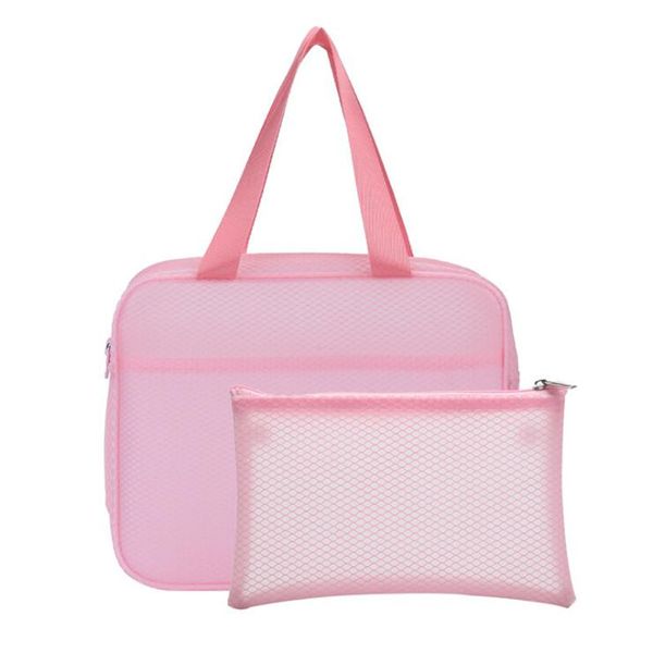 

durable women waterproof swimming bag mesh cloth beach handbags transparent eva pool beach bags swimsuit stroage swimming tote