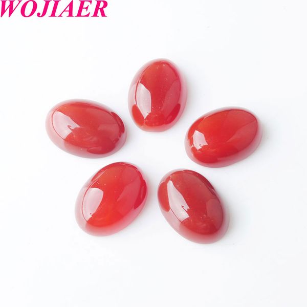 

wojiaer natural red agate gem stone beads oval cabochon cab no drill hole 18x25x7mm jewelry making du8063, Black