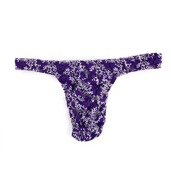

men underwear mens g-string shorts bulge pouch thongs underpants polyester lace print low-rise drop shipping, Black;brown