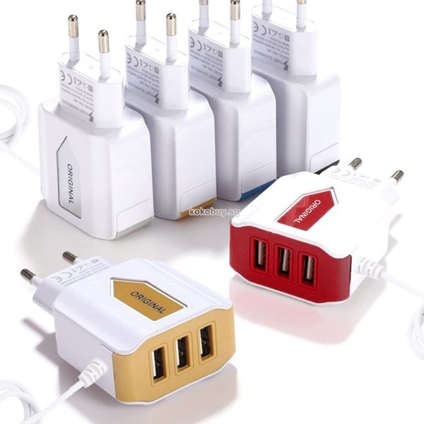 

3 po t u b eu plug travel charger power adapter for mobile phone
