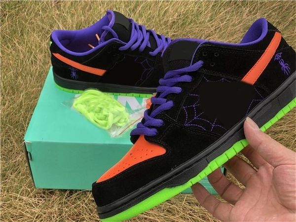 

6817 006 аутентичных sb dunk low night озорства кроссовок мужчины glow in the dark black / общего оранжевого суд фиолетовой вольта bq- спорт